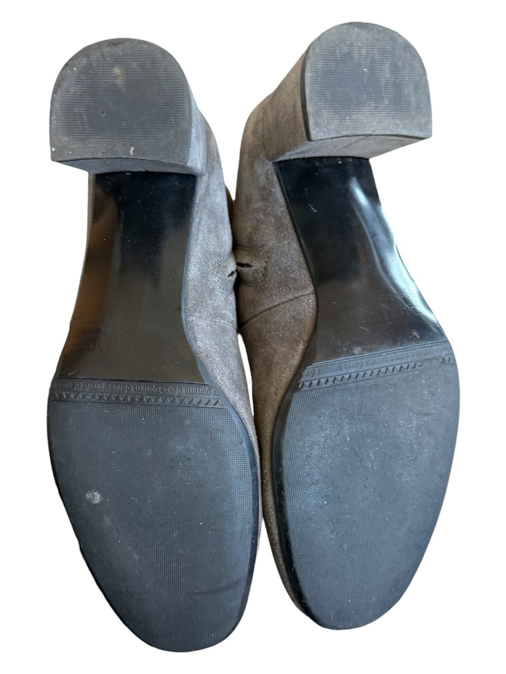 LA CANADIENNE Gray Suede Ankle Boots Block Heel Zip Booties Women’s Size 8 - Picture 5 of 8